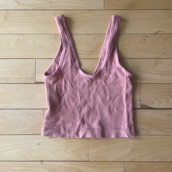 Out From Under Pink Drew Seamless Ribbed Cropped Tank Top - Picture 3 of 5